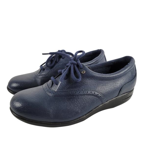 Womens Dr. Scholls Lace Up Shoes 9 M Double Air Pillow Insoles Comfort Navy Blue - Picture 1 of 9